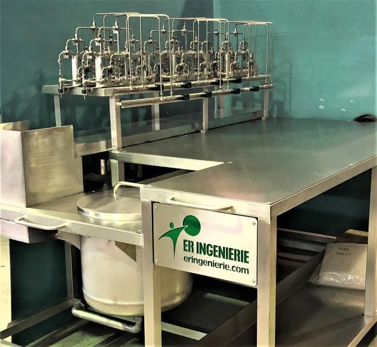 Skid d'encapsulation d'huile par gélification d'alginate